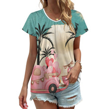 Cargar imagen en el visor de la galería, Camiseta Mujer Cuello V Personalizable VT | Manga Corta | Esencial de Moda