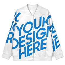 Cargar imagen en el visor de la galería, Chaqueta universitaria de béisbol para mujer SDS2507 personalizado con patrón foto texto (impresión de imagen única)