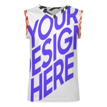 Cargar imagen en el visor de la galería, Camiseta sin mangas de baloncesto para hombre Camiseta TK con cuello en V personalizado con patrón foto texto (impresión de imágenes múltiples)