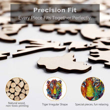Cargar imagen en el visor de la galería, Puzzles / Rompecabezas irregular con forma de cabeza de tigre personalizado con Impresión Completa de Una Imagen con Foto Logo Patrón Texto