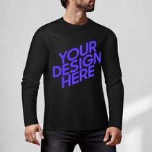 Cargar imagen en el visor de la galería, Camiseta de manga larga para hombre 100% algodón con estampado frontal en varios colores personalizado con patrón foto texto