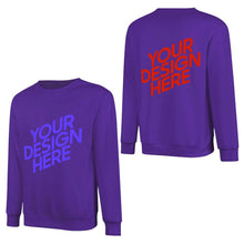 Cargar imagen en el visor de la galería, 100% algodón impreso en la parte delantera y trasera sudadera unisex de manga larga hombres mujeres diferentes colores camiseta personalizado con patrón foto texto