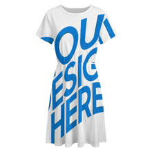Cargar imagen en el visor de la galería, Vestido de manga corta para mujer LM414 personalizado con patrón foto texto