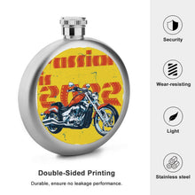 Cargar imagen en el visor de la galería, Petaca Redonda Personalizada 5oz | Acero Inoxidable y Panel Acrílico
