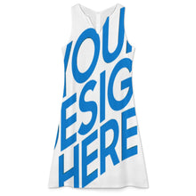Cargar imagen en el visor de la galería, Conjunto de vestido midi sin mangas con escote en V para mujer 2 piezas A77Q personalizado con patrón foto texto (impresión de imágenes múltiples)