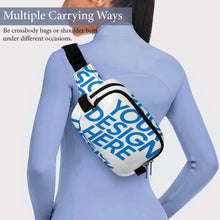 Cargar imagen en el visor de la galería, Riñonera cuadrada de doble capa XB0610007 para hombre y mujer personalizado con patrón foto texto