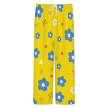 Cargar imagen en el visor de la galería, Shoulder Long Sleeved Pajama Set Yellow, Flower Background