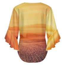 Cargar imagen en el visor de la galería, Blusa V-Neck con Volantes Personalizable | Top Mujer Manga 3/4