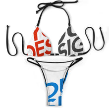 Cargar imagen en el visor de la galería, Conjunto de bikini triangular sexy para mujer SDS0314 personalizado con patrón foto texto (impresión de imágenes múltiples)