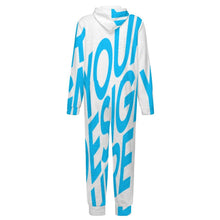 Cargar imagen en el visor de la galería, Mono de franela con capucha y cremallera de manga larga LTWY87 para niños de 2 a 15 años personalizado con patrón foto texto (impresión de imagen única)