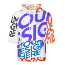 Cargar imagen en el visor de la galería, Sudadera con capucha para hombre y mujer LM033 de media manga con diseño multiimagen en tejido sanitario (también llamado capa de aire) personalizado con patrón foto texto