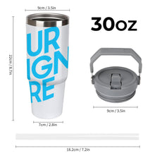 Cargar imagen en el visor de la galería, Vaso de coche con aislamiento de gran capacidad de 30 oz personalizado con patrón foto texto