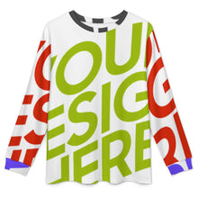 Cargar imagen en el visor de la galería, Pijama de hombre de 2 piezas con cuello redondo y manga larga LM094 personalizado con patrón foto texto (impresión de imágenes múltiples)