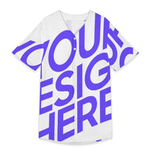 Cargar imagen en el visor de la galería, Camiseta clásica de béisbol con botones para hombre, camiseta de manga corta GEJ hip hop softball personalizado con patrón foto texto (impresión de imagen única)