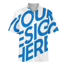 Cargar imagen en el visor de la galería, Camisa de hombre abotonada, manga corta y cuello alto de corte clásico LM058 con bolsillo personalizado con patrón foto texto