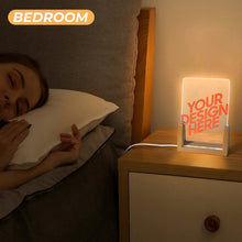 Cargar imagen en el visor de la galería, Lámpara de noche acrílica (base inclinada de un solo color) personalizado con patrón foto texto
