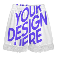Cargar imagen en el visor de la galería, Pantalones de pijama cortos con ribete de encaje para mujer SDS2516 personalizados con patrón foto texto (impresión de imagen única)