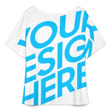 Cargar imagen en el visor de la galería, Camiseta de mujer de manga corta con escote en V y dobladillo dividido NT65 personalizado con patrón foto texto (impresión de imagen única)