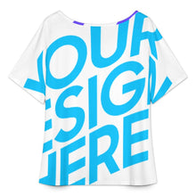 Cargar imagen en el visor de la galería, Camiseta de mujer con escote en V y dobladillo dividido de manga corta NT65 personalizado con patrón foto texto (impresión de imágenes múltiples)