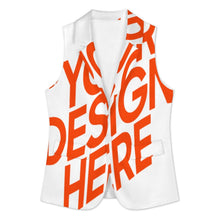 Cargar imagen en el visor de la galería, Chaleco de traje informal para mujer A22K personalizado con patrón foto texto (impresión de imagen única)