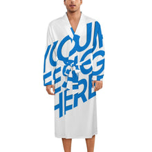 Cargar imagen en el visor de la galería, Camisón unisex de manga larga con cinturón LM127 personalizado con patrón foto texto (impresión de imagen única)