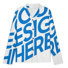 Cargar imagen en el visor de la galería, Pijama de manga larga con cuello en V para mujer B99TZ personalizado con patrón foto texto (impresión de imagen única)