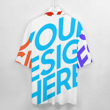 Cargar imagen en el visor de la galería, Camisa de hombre 100% algodón manga corta cuello cubano SDS013 personalizado con patrón foto texto