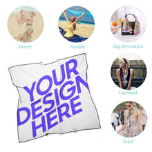 Cargar imagen en el visor de la galería, Pañuelo de Seda Bufanda Cuadrada Multifuncional para mujer NZ215 Personalizado con impresión completa con Foto Logo Patrón Texto