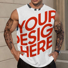 Cargar imagen en el visor de la galería, Camiseta sin mangas para hombre A66K personalizado con patrón foto texto (impresión de imágenes múltiples)