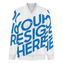 Cargar imagen en el visor de la galería, Chaqueta universitaria de béisbol para mujer SDS2507 personalizado con patrón foto texto (impresión de imagen única)