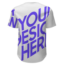 Cargar imagen en el visor de la galería, Camiseta de béisbol de manga corta con botones para hombre personalizado con patrón foto texto (impresión de imagen única)