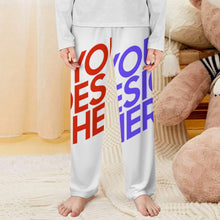 Cargar imagen en el visor de la galería, Pantalón de pijama de algodón puro D31P para niño / niña personalizado con patrón foto texto