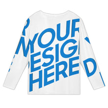 Cargar imagen en el visor de la galería, Blusa de manga larga con botones y cuello inclinado para mujer XCK personalizado con patrón foto texto (impresión de imagen única)