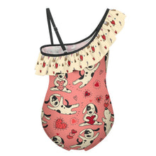 Cargar imagen en el visor de la galería, Bañador Personalizado para Niña con Volantes | Ropa de Playa Única
