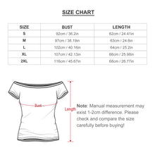 Cargar imagen en el visor de la galería, Camiseta de mujer de manga corta holgada con hombros descubiertos LM076 personalizado con patrón foto texto (impresión de imágenes múltiples)