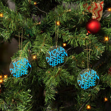 Cargar imagen en el visor de la galería, Adorno de árbol de Navidad de acrílico con colgante en varios estilos disponibles (forma circular, amor, Navidad) personalizado con patrón foto texto