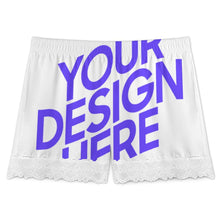 Cargar imagen en el visor de la galería, Pantalones de pijama cortos con ribete de encaje para mujer SDS2516 personalizados con patrón foto texto (impresión de imagen única)