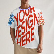 Cargar imagen en el visor de la galería, Camiseta unisex de cuello redondo acanalado Camiseta ajustada de manga corta NT personalizado con patrón foto texto (impresión de imágenes múltiples)