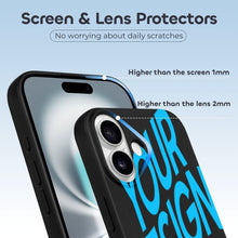 Cargar imagen en el visor de la galería, Funda protectora para iPhone 16 de Apple de piel sintética personalizado con patrón foto texto