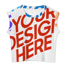 Cargar imagen en el visor de la galería, Chaleco Cárdigan de Punto con Mangas Cortas para Mujer LM563 personalizado con patrón foto texto (impresión de imágenes múltiples)