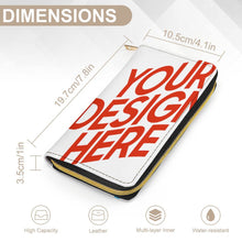 Cargar imagen en el visor de la galería, Cartera de viaje de piel para mujer y hombre personalizado con patrón foto texto (diferentes imágenes en ambos lados)