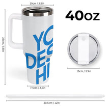 Cargar imagen en el visor de la galería, Vaso de acero inoxidable 304 de gran capacidad de 1137 ml (40 oz) personalizado con patrón foto texto