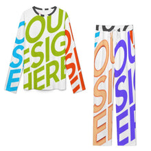 Cargar imagen en el visor de la galería, Trajes casuales de mujer de manga larga con cuello redondo A86TZ personalizado con patrón foto texto (impresión de imágenes múltiples)