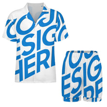 Cargar imagen en el visor de la galería, Conjunto de pijama de manga corta para mujer LM093 personalizado con patrón foto texto (impresión de imagen única)