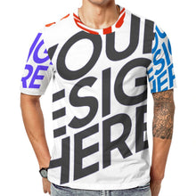 Cargar imagen en el visor de la galería, Camiseta NT unisex de cuello redondo y ajuste regular de manga corta personalizado con patrón foto texto (impresión de imágenes múltiples)