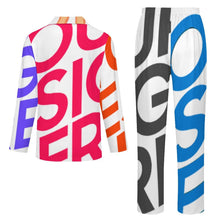 Cargar imagen en el visor de la galería, Conjunto de pijama de manga larga para niños LM125 personalizado con estampado de texto con nombre (diseño con varias imágenes)