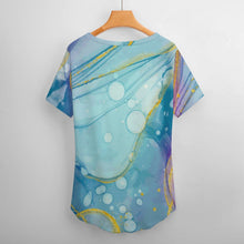 Cargar imagen en el visor de la galería, Camiseta Mujer Escote V Seda de Leche | Manga Corta Personalizable