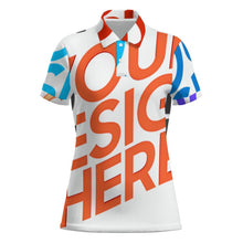 Cargar imagen en el visor de la galería, Polo de dos botones para mujer MWL637 personalizado con patrón foto texto (impresión de imágenes múltiples)