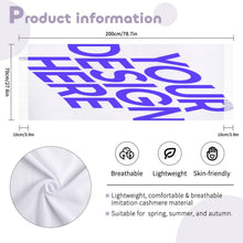 Cargar imagen en el visor de la galería, Bufanda con borlas para mujer de gran tamaño 200 cm 70 cm x 10 cm personalizado con patrón foto texto