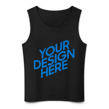 Cargar imagen en el visor de la galería, Camiseta de tirantes de algodón para hombre BX multicolor con estampado a doble cara personalizado con patrón foto texto